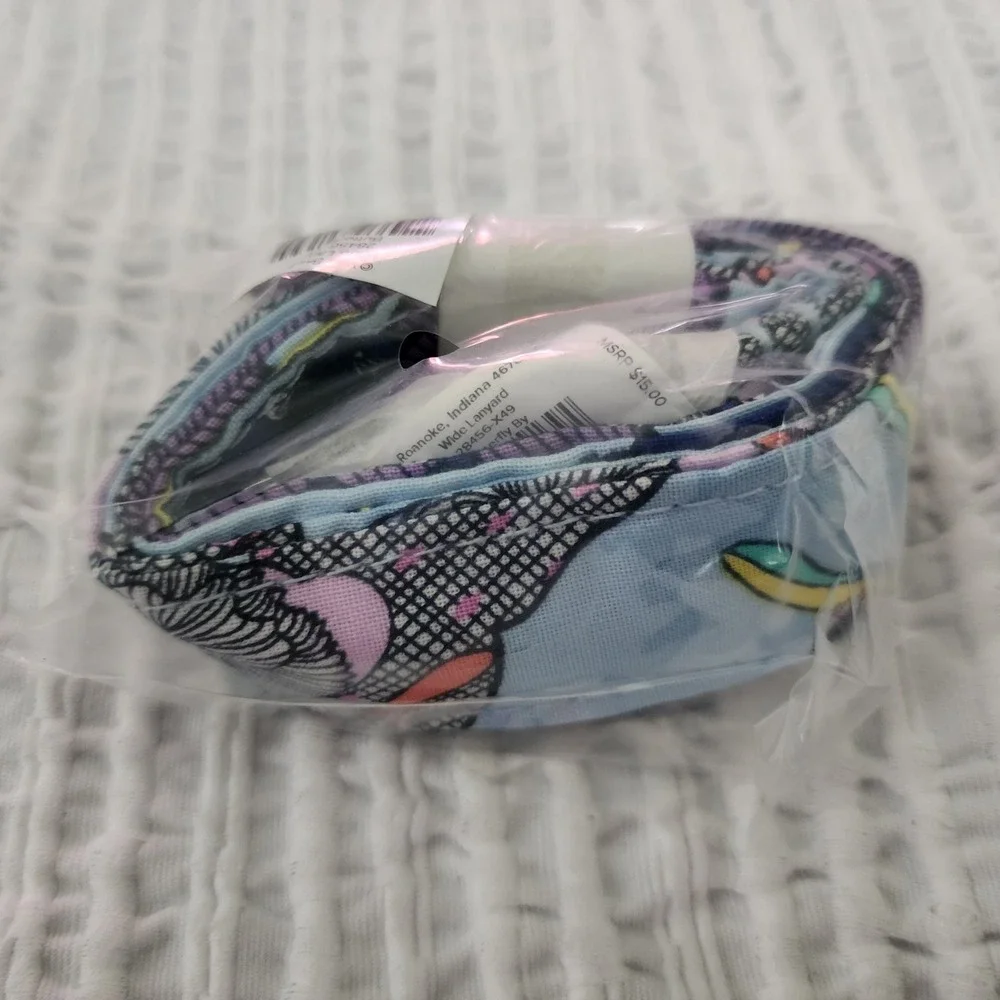Vera Bradley Wide Lanyard Butterfly By Blue Purple Quilted Cotton NWT 28456-X49
